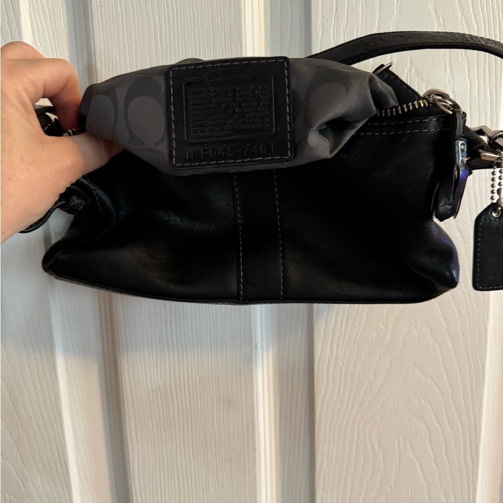 💫 🖤 Iconic Y2K Vintage Coach Hamptons SoHo Baguette - black Leather 🖤💫 - Picture 9 of 9